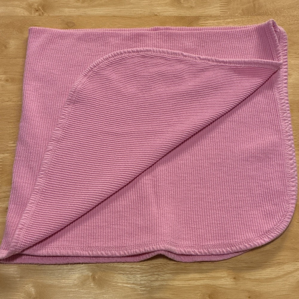 Gerber Pink Receiving Blanket 100% Cotton Easy Care Waffle Unisex Baby Blanket